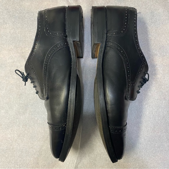 Allen Edmonds Men’s Sanford Dress Shoes Size 10 Leather Italy Black Heel Plates - Picture 10 of 14